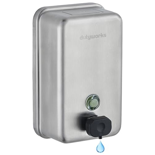 Commercial Soap Dispenser Wall Mount, 1100ML Stainless Steel Wall Mount Soap Dispenser, Leak-Proof Manual Pump for Bathroom Kitchen Office, Silver - size: 37.19 fl.oz./ 1100ml