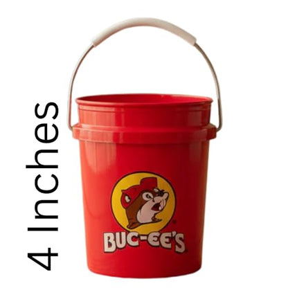 Buc-ee's Mini Red Bucket, 18 Ounce Portable Container with Handle, Plastic Storage Pail