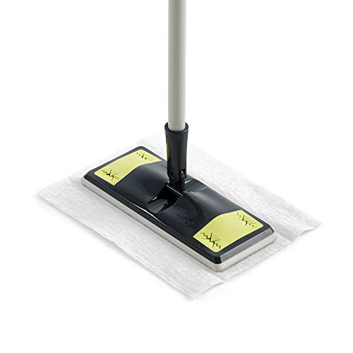 Mery Dust Catcher Mop with 10 Refills, PP,TRP Non Woven, Grey, Lime and White, 28.5 x 10.5 cm, Cloths 29.5 x 21.5 cm