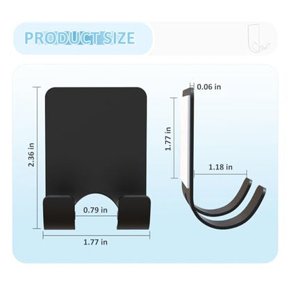 VIS'V Shower Wall Adhesive Razor Holder for His and Hers, Black, 2 Pcs | Metal Material, Compact Design, Peel and Stick, Fit for Smooth Flat Surfaces - color: Black