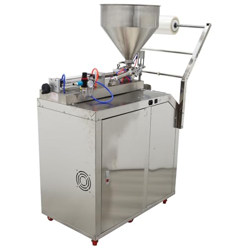 INTSUPERMAI Automatic Liquid Paste Filling Packaging Sealing Machine 10-100ml Stainless Steel Automatic Quantitative Paste Liquid Filling Machine for Shampoo Toothpaste Honey Oil Milk 110V