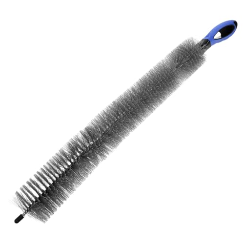 Partykindom Refrigerator Coil Cleaning Brush with Non Slip Handle Radiator Cleaning Tool for Air Conditioner Vent and Dryer Lint Removal Hard Bristle Household Dust Cleaner 23.62In