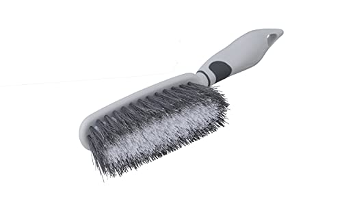 Dustpan and Brush Set, Hand Broom with Ergonomic Grip Handle - Rubber Edge for Easy Dirt Pickup, Durable Material - Grey & Blue Hand Brush by Superio, 2-Pack (Gray, 2-Pack) - color: Gray, 2-pack