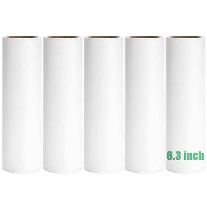6.3 inch Lint Roller Refills Only, Extra Sticky Lint Remover Refills for Pet Hair Sticky Roller Refill Adhesive Tape Easy Peel 60 Sheets per Roll, Pack of 5, Total 300 Sheets (6.3'' Wide) - size: 6.3'' Wide (Pack of 5, Total 300 Sheets)
