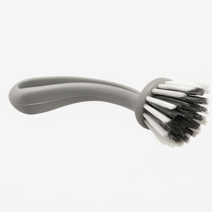 Grey – Kitchen Sink Scrub Brush – Round Bristle Head with Ergonomic Handle – Tough Cleaning Multipurpose Scrubber for Dishes, Pans, Basins & Surfaces – Scrub Brushes