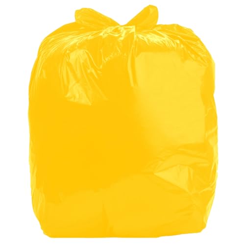 Ultrasac Heavy Duty 55 Gallon Yellow Trash Bags - (Value 50 Pack) - 1.5 MIL equivalent Industrial Strength Plastic 37" x 54" for 50-55 Gal Cans -Fits Toter, Rubbermaid Brute, Carlislie Bronco etc. - color: Yellow, style: 50-55 Gal, 1.5 Mil Equiv, 50 Count