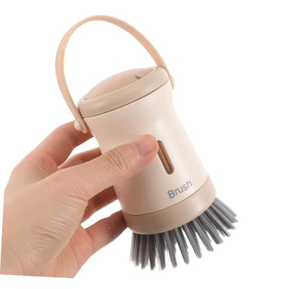 Dishwashing Brush with Soap Dispenser Transparent Kitchen Scrub Brush for Pots Pans and Sinks Efficient Soap Dispensing Gentle Surfaces Sturdy Design for Easy Cleaning