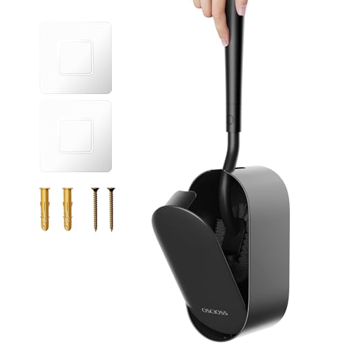 Toilet Bowl Brush and Holder, OSCIOSS Toilet Brush Set with Ergonomic Design, Compact Size, Durable Bristles, RV Toilet Brushes & Holders for Dead Corner Clean (Black, 1pack) - color: Black, size: 1 Pack