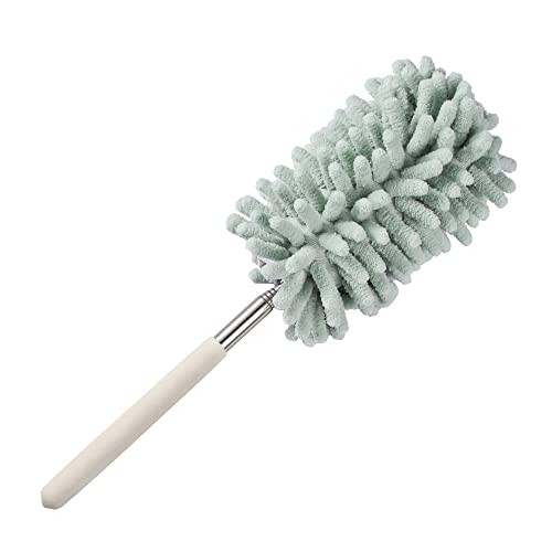 Green Retractable Microfiber Duster for Cleaning Extendable Washable Hand Duster Feather Duster Cleaning Tool for Cleaning Office, Car, Window, Computer, Air Condition - color: Green
