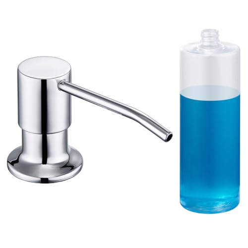 Soap Dispenser for Kitchen Sink Chrome, Sink Soap Dispenser Stainless Steel Refill from The Top Built in Sink Soap Dispenser with 17 OZ Soap Bottle - color: Chrome