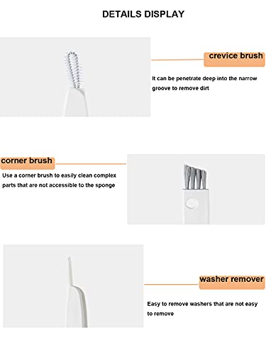 Tiny Cleaning Brush-Mini Multi-Functional Crevice Cleaning Brush, Water Bottle Cleaning Tools for Bottle Cup,Nursing Bottle Cup-1Pack… - color: White 1