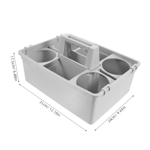 KOMBIUDA Cleaning Supplies Organizer Basket Handle Lightweight Storage for Home Office and Hotel Use Multipurpose Compartmentalized Plastic Basket for Easy Access to Cleaning Sundries