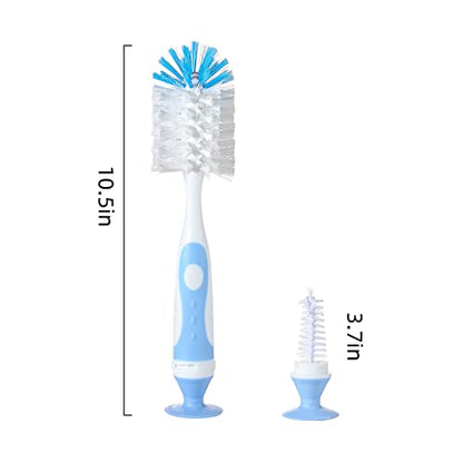 Chemimoso Multifunctional Cleaning Brush, Baby Bottle Brush, Bottle Brush Cleaner, Rotate The Suction Cup to Obtain The Small Bristle Brushes, Set X, Blue, Nylon and Nylon Brush - color: Blue 2