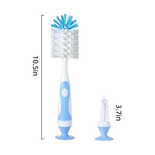 Chemimoso Multifunctional Cleaning Brush, Baby Bottle Brush, Bottle Brush Cleaner, Rotate The Suction Cup to Obtain The Small Bristle Brushes, Set Z, Green, Nylon and Nylon Brush - color: Green 2
