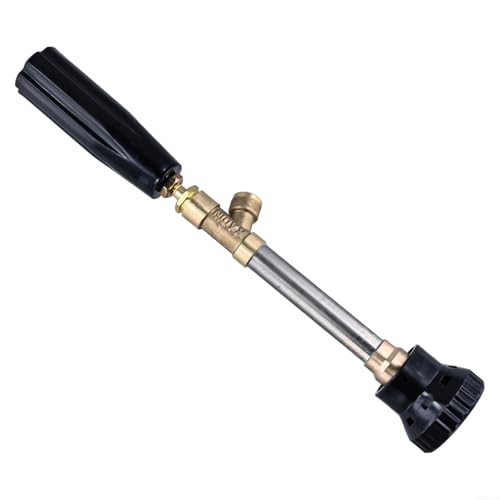 Adjustable High-Pressure Sprayer for Car, Plant, and Outdoor Cleaning with Aluminum Handle and Ceramic Nozzle, Black(60cm)