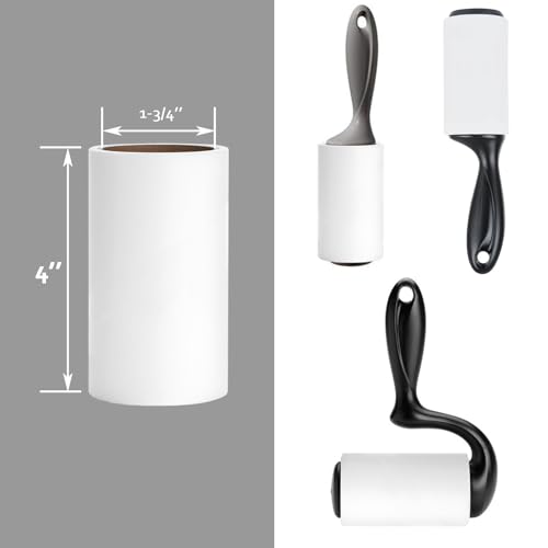 4 inch Lint Roller Refills for Scotch Brite Lint Roller Replacement Refills for Pet Hair Extra Sticky Everyday Clean Lint Remover Refills 6 Pack 60 Sheets per Roll Total 360 Sheets - size: 4 inch (1.75'' Inside Dia.)