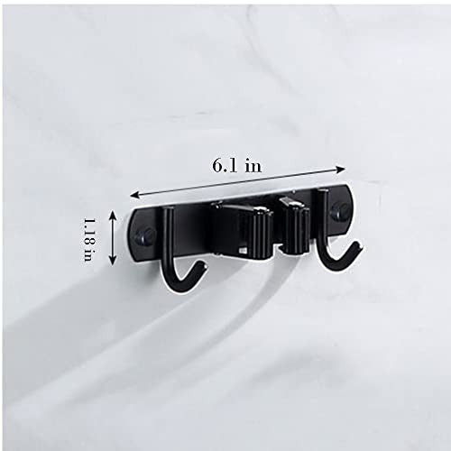 Mop and Broom Holder Wall Mount Garage Organizer Storage Tool Racks Stainless Steel Heavy Duty Hooks Self Adhesive Solid Non-slip Wall Hangers for Home Kitchen Garden (1 Racks and 2 Hooks) - color: 1 Racks and 2 Hooks