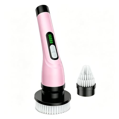 Rechargeable Cordless Rotating Cleaning Brush, Handheld Electric Household Scrub Brush for Bathroom, Shower, Bathtub, Tile and Multiple Home Surfaces