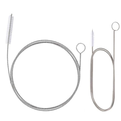 2-in-1 Drain Cleaning Kit-160 Inch Flexible Stainless Steel Drain Brush and 80 Inch Spring Drain Auger - style: 160 IN