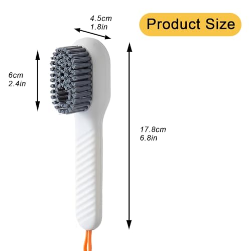 Scrub Brush with Handl, Heavy-Duty Scrub Brushes for Cleaning, Durable Bristles, for Kitchen, Bathroom, White/Green - color: White+green