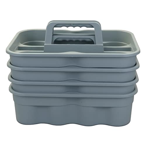 Ramddy 4 Packs 14 Quart Commercial Cleaning Bucket Pail, Heavy Duty Round Utility Pail, Gray