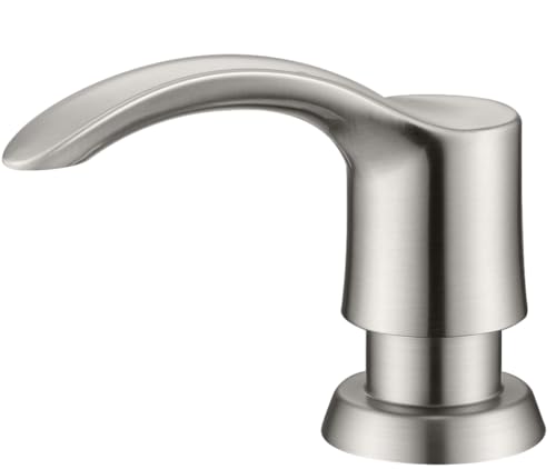 GAGALIFE Kitchen Sink Soap Dispenser with 17 Ounce Large Bottle (Brushed Nickel), Built in Sink Soap Dispenser Sink Mounted Soap Dispenser Refill from Top, G080BN - color: Brushed Nickel, size: with Bottle