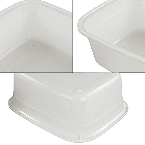 4-Pack 14 Quart Plastic Wash Basin/Dish Pan, White - size: 14 quart