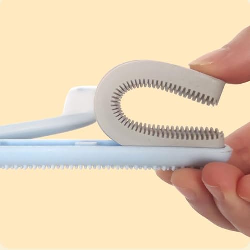 Double-Sided Carpet Scraper Pet Hair Remover Carpet Rake Cat Dog Hair Remover for Couch Rug Furniture Car Plus Pet Comb Brush (Blue) - color: Blue