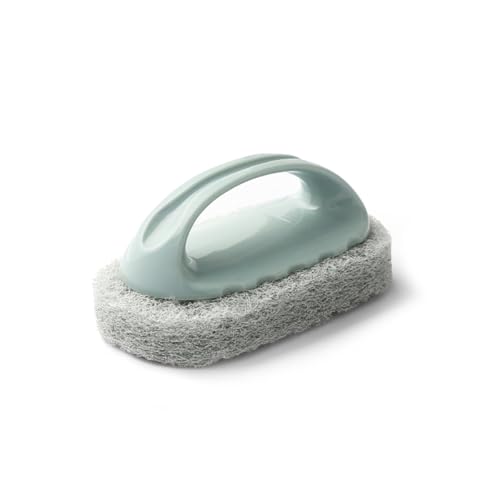 Cleaning Brush for Bathroom Kitchen All Purpose Shower Sponge Scrubbing Brush with Ergonomic Handle (Blue) - color: Blue