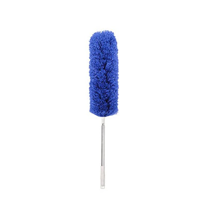 Ceiling Fan Feather Duster with Extension Pole, Cobweb & Corner Brush for Cleaning, Long Handle Aluminum Telescoping Pole, Washable, Blue, 250cm - size: 250cm/98.42"