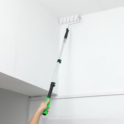 Bates- Telescopic Extension Pole, 3 Ft, Aluminum Alloy, Sturdy Multi-Purpose Extension Pole with Flip-Lock Design for Painting, Dusting and Cleaning - color: Black and Green, size: 3 Ft, 1 Pack