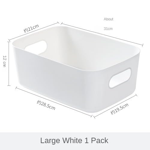Plastic Storage Bins and Baskets for Efficient Home Classroom Organization Plastic Storage Container Under Bed,Under Sink Bathroom Organizer (Large white.) - style: Large white.