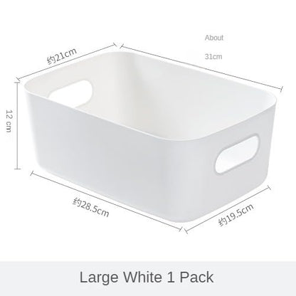 Plastic Storage Bins and Baskets for Efficient Home Classroom Organization Plastic Storage Container Under Bed,Under Sink Bathroom Organizer (Large white.) - style: Large white.