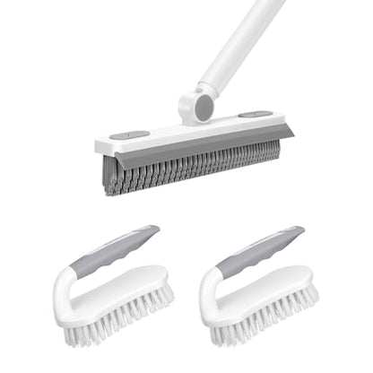 SetSail V-Shaped Grout Brush & Scrub Brush, V-Shaped Floor Scrub Brush Swivel Grout Brush Stiff Bristle Grout Scrubber for Bathroom, Kitchen, Wall, Deck, Garage, 2 Packs