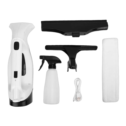 Generic Electric Window Cleaner Efficient Cordless Vacuum Squeegee for Mirrors Tiles Shower 11 Inch Soft Silicone Vane/Wing, for Household Cleaning