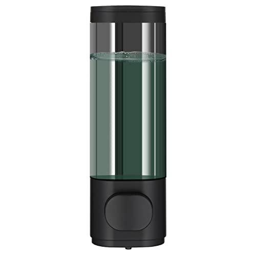 Pollock Shampoo and Conditioner Dispenser Wall Mounted, Shower Soap Dispenser 2 Chamber No Drill, Shampoo Dispenser for Shower, Body Wash Dispenser for Bathroom, Large Capacity, (Black 1 Chamber) - color: Black 1 Chamber