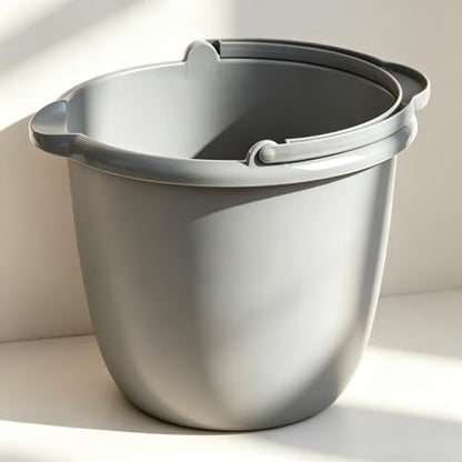 10 Qt. Spout Pail Classic Titanium,Multi-Functional Cleaning Bucket, Comfort Carry Handle, Sturdy Plastic Container for Garage Bathroom Basement Mudroom Use