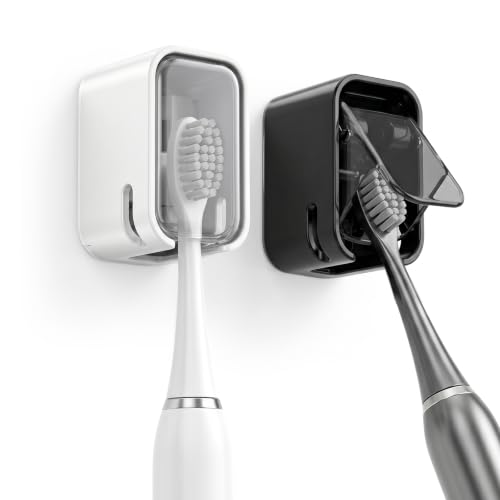 2 Pack Toothbrush Holders for Bathroom Compatible with Philips Sonicare Electric Toothbrush,Toothbrush Holder Wall Mounted with Cover for Shower,Suitable for Home and Travel