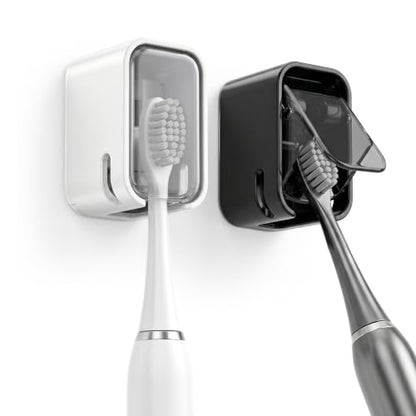 2 Pack Toothbrush Holders for Bathroom Compatible with Philips Sonicare Electric Toothbrush,Toothbrush Holder Wall Mounted with Cover for Shower,Suitable for Home and Travel