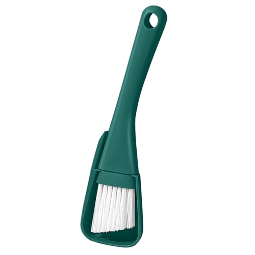 Crevice Cleaning Brush with Dustpan, Mini Dust Pans for Window Tracks, Sliding Door Rails, Scrubber Cleaning Tool for Key Board, Green - color: Green