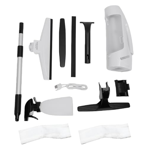 Fockety Window Vacuum Squeegee, Electric Window Cleaner Handheld Car Glass Cleaner,Shower Squeegee with 100ml Water Tank for Shower Doors Mirrors Glass and Car (White) - color: White