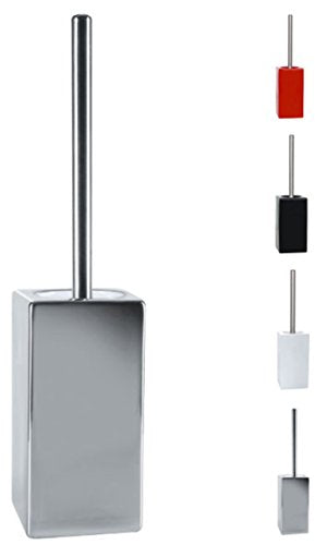 Spirella Quadro Collection Toilet Brush, 45.0 x 11.5 x 11.5 cm, Porcelain, Chrome - color: Chrome