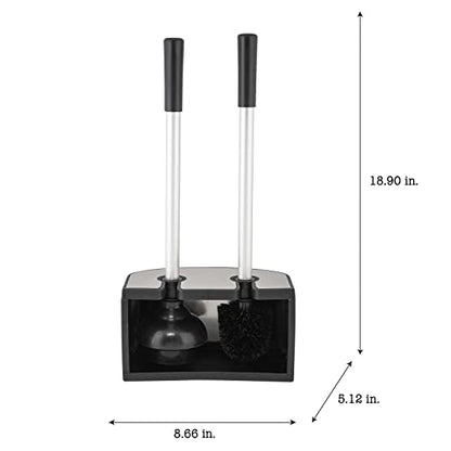 Bath Bliss 2-in-1 Toilet Brush and Plunger Set in Stainless Steel