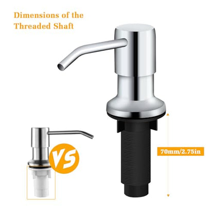 Soap Dispenser for Kitchen Sink, Built in Sink Soap Dispenser Lotion Dispenser with 17 OZ Bottle, Refill from The Top Bar Sink Soap Dispenser, Chrome - color: Chrome 01, size: Comes with 17 OZ Bottle