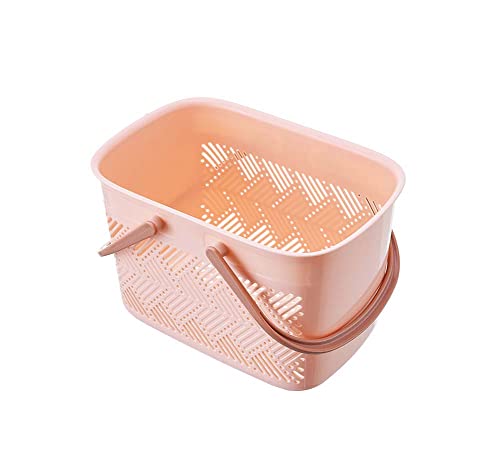 Shower Tote Portable Shower Caddy Basket,Dorm Shower Caddy Platic Shower Caddy Basket With Handle Hollow Out Basket For Bathroom/College Dorm/Kitchen 11.8 * 7.1 * 7.9 inch - Orange - color: Orange