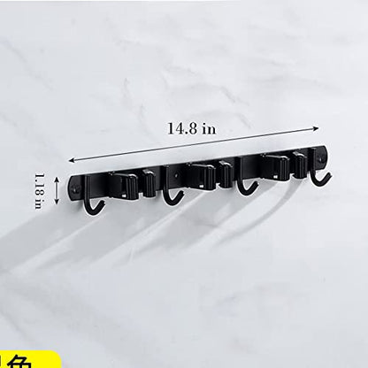 Mop and Broom Holder Wall Mount Garage Organizer Storage Tool Racks Stainless Steel Heavy Duty Hooks Self Adhesive Solid Non-Slip Wall Hangers for Home Kitchen Garden (3 Racks and 4 Hooks) - color: 3 Racks and 4 Hooks