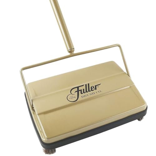 Fuller Brush 17031 Electrostatic Carpet & Floor Sweeper - 9" Cleaning Path - Lightweight - Ideal for Crumby Messes - Works On Carpets & Hard Floor Surfaces - Gold - color: Gold