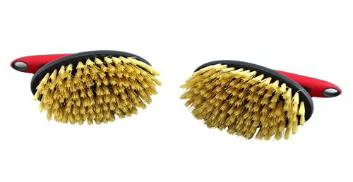 All Purpose Cleaning Kitchen Bathroom Scrub Brush Easy Soft Grip Handle 2 Pack