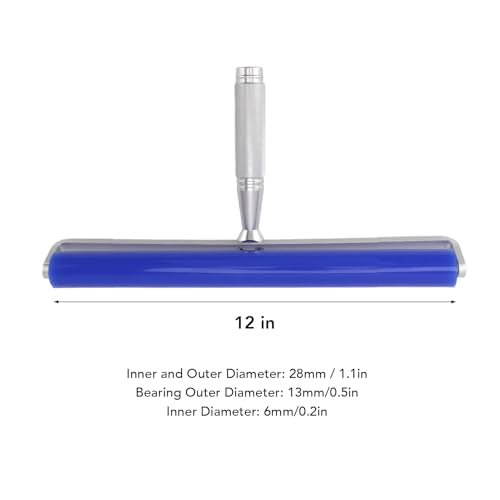 Blue Silicone Manual Roller, Static Cleaner Tool Tacky Roller Sticky for Screen Film Hair Dust Remover Viscosity with Aluminum Alloy Handle for Everywhere (12 Inch) - size: 12 Inch