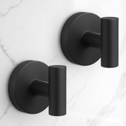 Heavy Duty Suction Cup Hooks for Glass Window,Tile,Mirror,Removable Shower Hooks for Inside Shower,Metal Towel Hooks for Bathroom,2 Pack(Black) - color: Black, size: 2 Pack